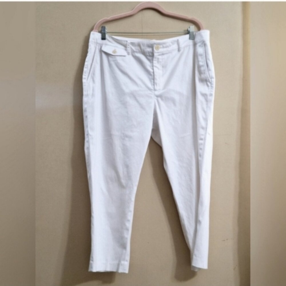 Lauren Ralph Lauren Cotton Womens Sz 16 White Capri Pants 16